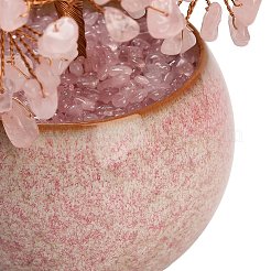 Décorations d'arbre de vie en éclats de quartz rose naturel&nbsp;GG-CBACC2B-02B