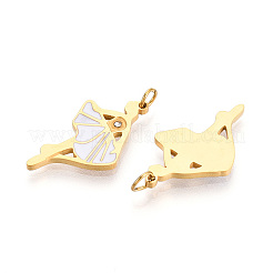 Pendentifs en acier inoxydable 304 émaillés&nbsp;STAS-N115-01A-G