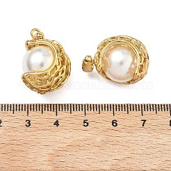 Anhänger aus 304 Edelstahl und ABS-Kunststoff mit Kunstperlen&nbsp;STAS-C172-06G