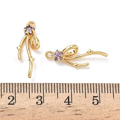 Pendentifs avec zircon cubiques à micro-pavés en laiton&nbsp;KK-A281-21G-03