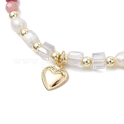 Pulseras trenzadas de cuentas de amatista redondas naturales para mujer&nbsp;BJEW-JB11658-03
