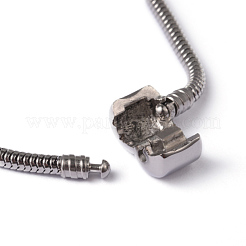 Bracelet à chaîne serpent ronde en acier inoxydable 304 résistant au ternissement&nbsp;X-STAS-L178-SL0202-21