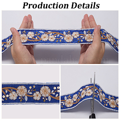 5 Yards besticktes Polyesterband&nbsp;DIY-CY0001-82D