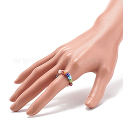 Polsini girevoli con perline di vetro colorate&nbsp;RJEW-JR00485-02