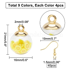 Kit fai da te per realizzare 18 paio di orecchini a tema frutta&nbsp;DIY-GA0001-72G