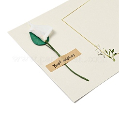 Getrocknete Calla-Lilien-Papier-Dankeschön-Grußkarten&nbsp;AJEW-K043-01G