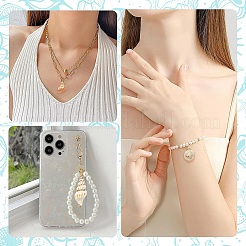 10 pendentif en coquillage naturel mélangé électroplaqué&nbsp;BSHE-YW0001-22