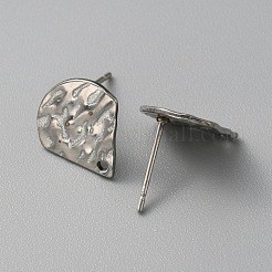 Geometrische Ohrstecker-Verschlüsse aus strukturiertem Edelstahl 304 mit Loch&nbsp;STAS-WH0027-54M