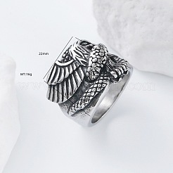 Fingerringe aus Edelstahl 304 mit Schlangen- und Adlermotiv für Herren&nbsp;TH9949-1