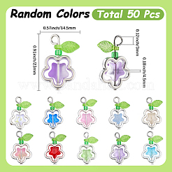 50 Stück Glasblumenanhänger&nbsp;FIND-SC0020-56