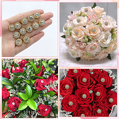 16 pieza de alfileres de cabeza de aleación de cristal con rhinestone&nbsp;FIND-SP0004-63G