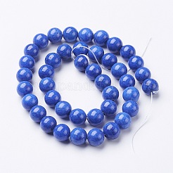 Cuentas mashan naturales redondos del jade hebras&nbsp;X-G-D263-10mm-XS08
