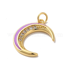 Mondgestell-Beschichtung Messing Micro Pave Zirkonia Emaille Anhänger&nbsp;KK-G504-06G-05