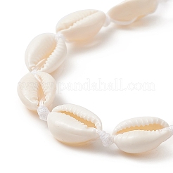 Armband aus geflochtenen Perlen aus Naturmuschel und synthetischem Türkis für Damen&nbsp;BJEW-JB09245-02