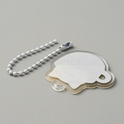 Mignon porte-clés pendentif en acrylique chat tasse à café&nbsp;FIND-CJC0006-79A