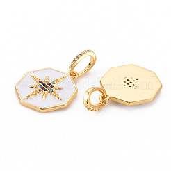 Pendentifs en laiton avec zircon cubique micro pavé&nbsp;KK-S354-329-NF