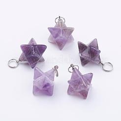 Natürlichen Amethyst Edelsteinanhänger&nbsp;G-E398-01B