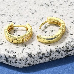 Orecchini a cerchio in ottone chiaro con zirconi cubici&nbsp;EJEW-M047-20G
