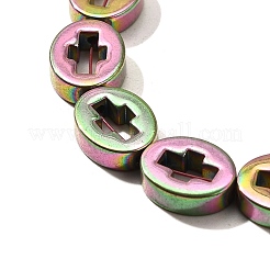 Brins de perles d'hématite non magnétiques synthétiques galvanisées&nbsp;G-L613-Z01-02J