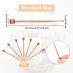 Mini aiguilles à tricoter en bois&nbsp;DIY-WH0034-54B