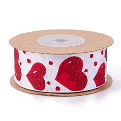 Einseitiges Polyester-Satinband mit Herzdruck&nbsp;OCOR-L044-03
