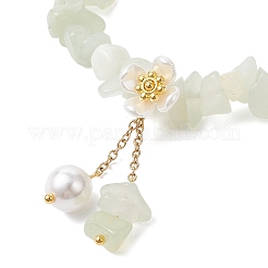 Bracelets à breloques en perles de jade naturel&nbsp;BJEW-JB12312-02