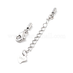 925 estensore per catena a maglie in argento sterling rodiato anti-ossidazione&nbsp;STER-G039-03B-P
