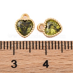 Breloques en laiton avec zircone cubique de micro pave&nbsp;KK-Z066-02G