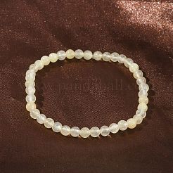 Braccialetti elastici con perline rotonde in giada di seta dorata naturale per donna&nbsp;BJEW-F535-01A