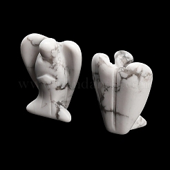 Figurines d'anges sculptées dans de la pierre précieuse naturelle howlite&nbsp;GG-CBA8396-A17