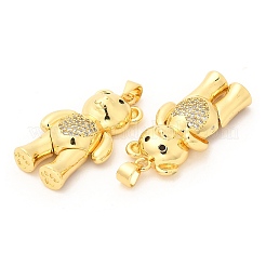 Porte micro ouvrent pendentifs zircone cubique en laiton de placage&nbsp;KK-A185-18G-02