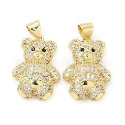 Pendentifs avec zircon cubiques à micro-pavés en laiton&nbsp;KK-H441-05B-G