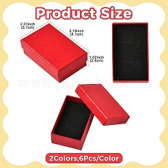12 Stück Schmuckverpackungsboxen aus muschelförmigem Papier in 2 Farben mit schwarzem Schaumstoffeinsatz&nbsp;CON-FS0001-28A