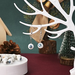 80pcs 8 Farben Weihnachten undurchsichtige Glasperlen&nbsp;EGLA-YW0001-02