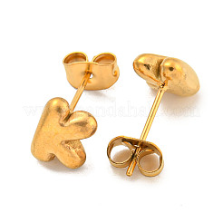 Boucles d'oreilles à tige en acier inoxydable 304 avec lettres en gros morceaux pour femmes&nbsp;EJEW-G386-01K-G