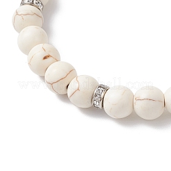 Pulseras elásticas con cuentas de turquesa sintética para mujer.&nbsp;BJEW-JB12288-02