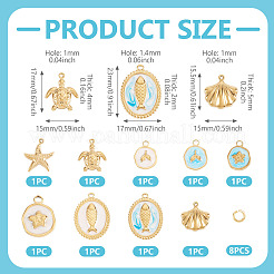 9 pendentif en acier inoxydable émaillé 304&nbsp;STAS-TA0006-22