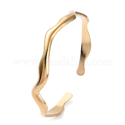 Armreifen aus gedrehtem Wellen-Edelstahl 304&nbsp;BJEW-F457-20G