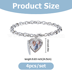 4 bracelet en acier inoxydable 304&nbsp;BJEW-HS00016