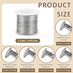 5 rotolo di filo di acciaio inossidabile morbido di 5 misure&nbsp;FIND-BC0019-73