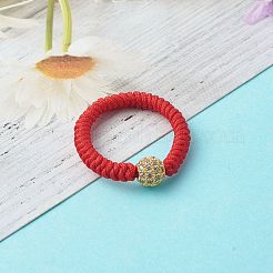 Anello per dito in filo di nylon intrecciato&nbsp;RJEW-JR00364-02