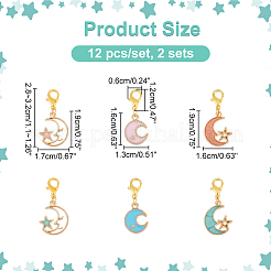Marcapuntos colgante luna con estrella&nbsp;HJEW-AB00337