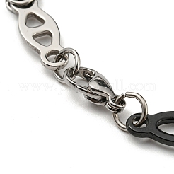 Zweifarbiges 201 Edelstahl-Gliederarmband mit ovalen Gliedern&nbsp;BJEW-B078-01BP