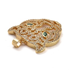 Pendentifs en laiton micro pavé clair et vert en zircone cubique&nbsp;ZIRC-E165-12G