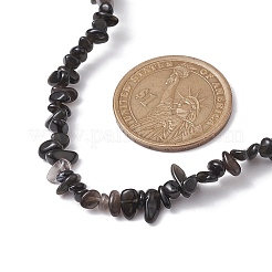 Natürliche Obsidian-Chip-Perlenkette&nbsp;NJEW-JN04616-12