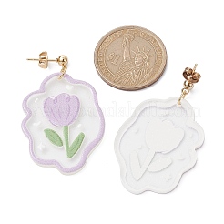 6 Paar baumelnde Ohrstecker aus Acryl mit Blumen im 6-Stil&nbsp;EJEW-JE05471