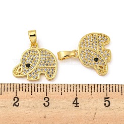 Colgantes de circonio cúbico micro pavé de latón chapado en oro real de 18k&nbsp;KK-R153-02G