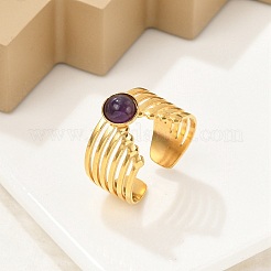 Natürlichen Amethyst Fingerringe&nbsp;RJEW-K290-06G