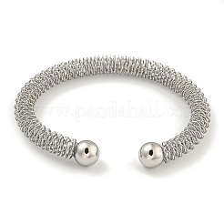 Bracelets manchettes creux en acier inoxydable 304 anti-ternissement pour femmes et hommes&nbsp;BJEW-P331-13P