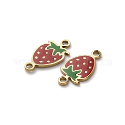 Ciondoli a forma di fragola in acciaio inossidabile smaltato 304&nbsp;STAS-A121-02G